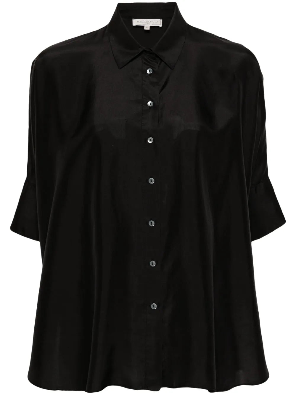 Classic-Collar Silk Shirt