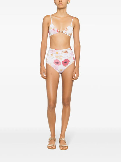 Apfel Floral-Print Bikini Top