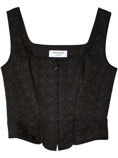 Moon Diamant Jacquard Corset Top