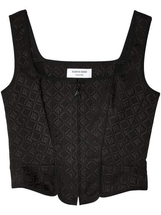 Moon Diamant Jacquard Corset Top