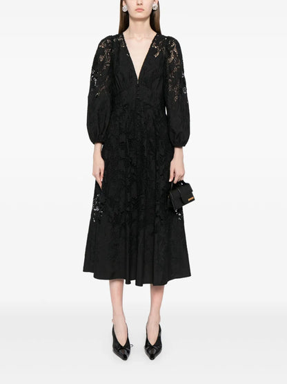 Jessamine Guipure-Lace Midi Dress