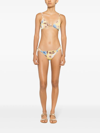 Rings Floral-Print Bikini Bottoms
