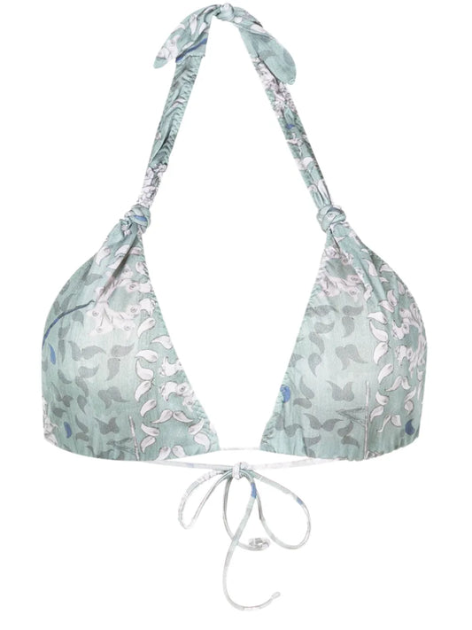Rings Graphic-Print Bikini Top