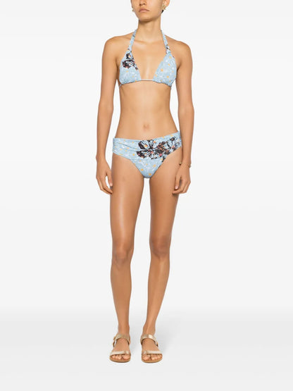 Rings Floral-Print Bikini Top