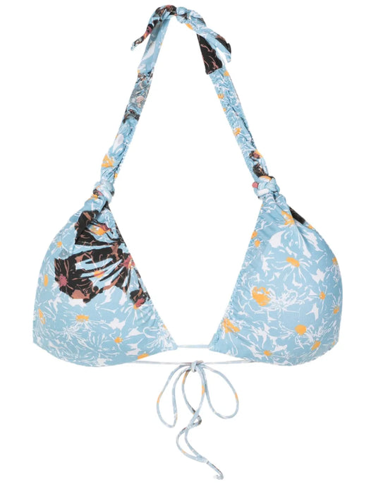 Rings Floral-Print Bikini Top