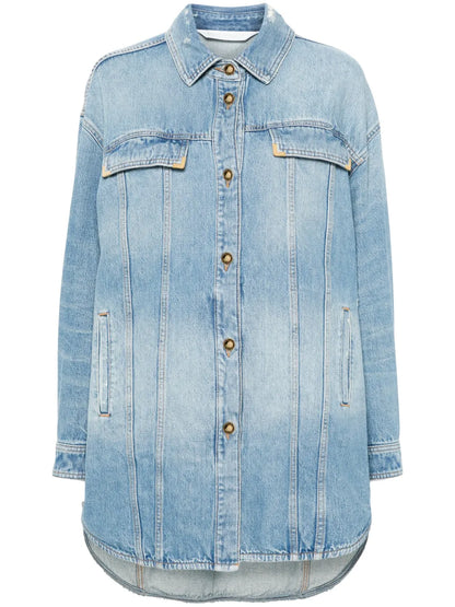 Washed-Logo Denim Jacket