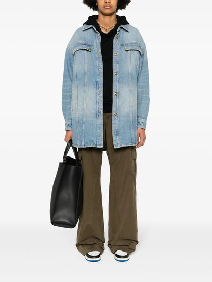 Washed-Logo Denim Jacket