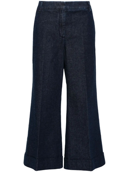 Pressed-Crease Wide Jeans