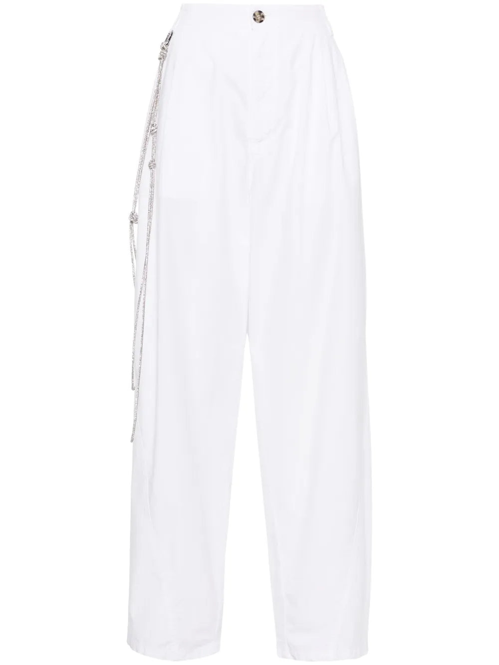 Crystal-Chain Wide-Leg Trousers