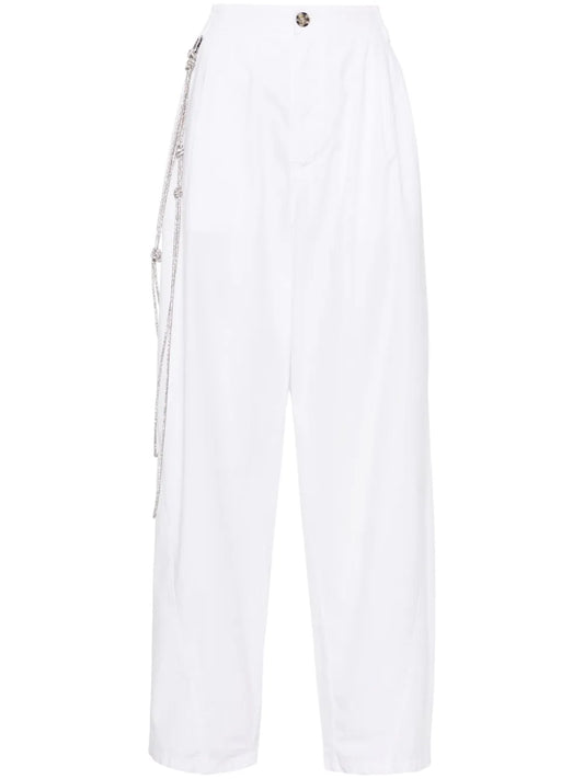 Crystal-Chain Wide-Leg Trousers