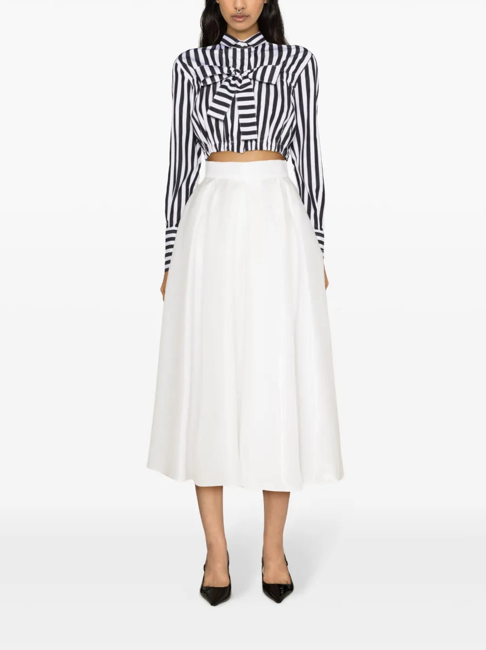 Bow-Detail Cropped Blouse