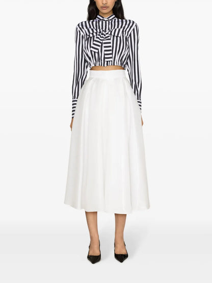 Bow-Detail Cropped Blouse