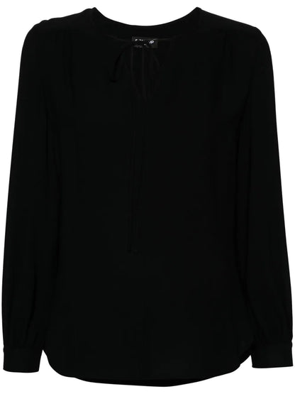 Tied-Neck Georgette Blouse