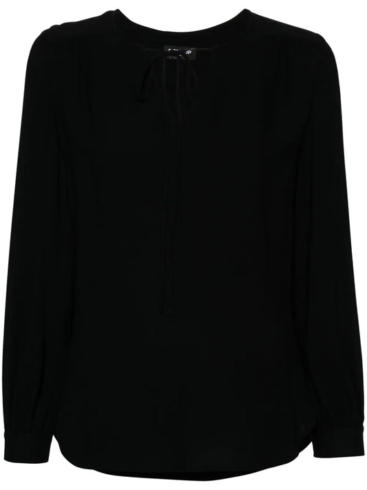 Tied-Neck Georgette Blouse