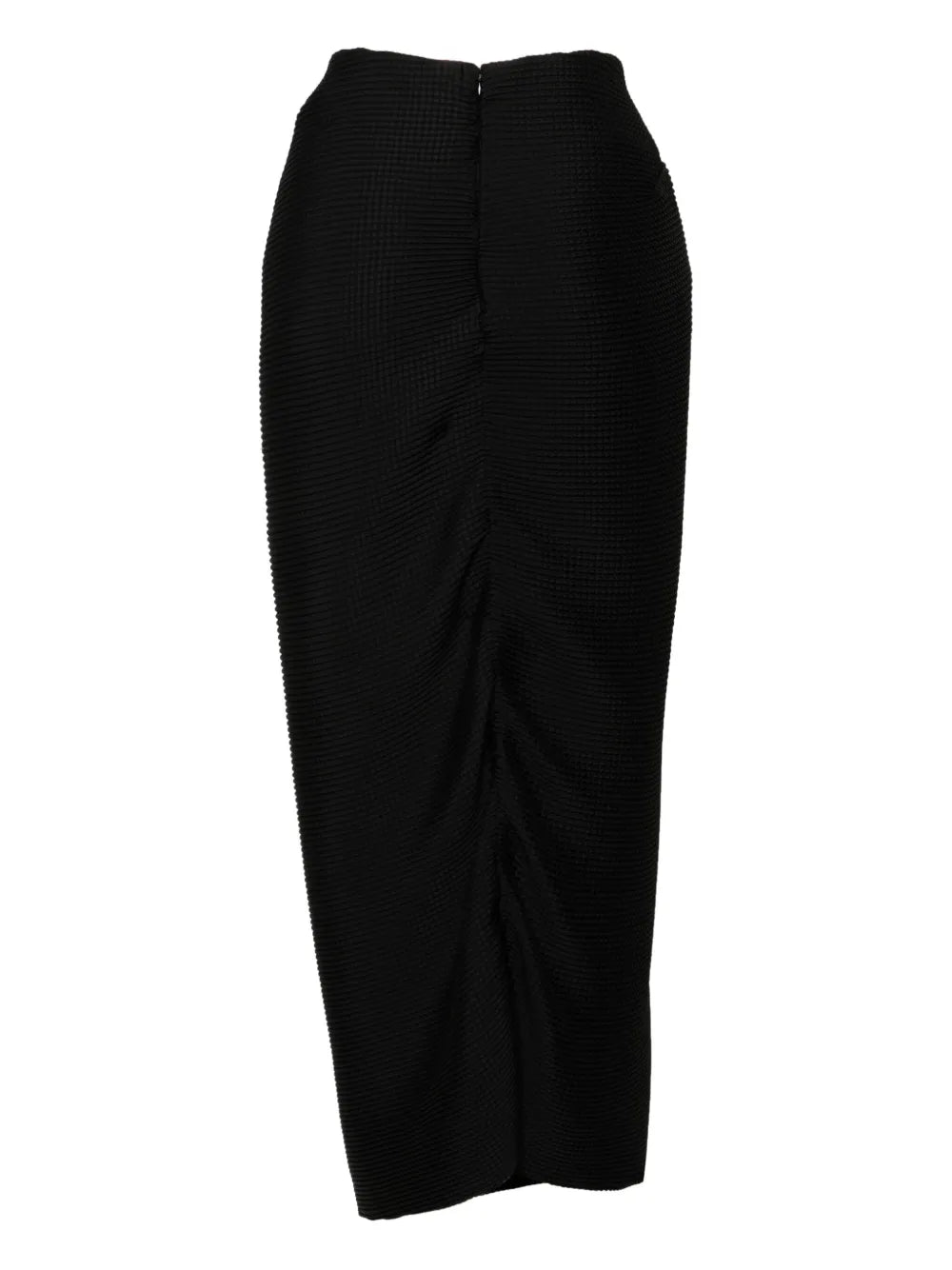 Popcorn-Texture Pencil Midi Skirt