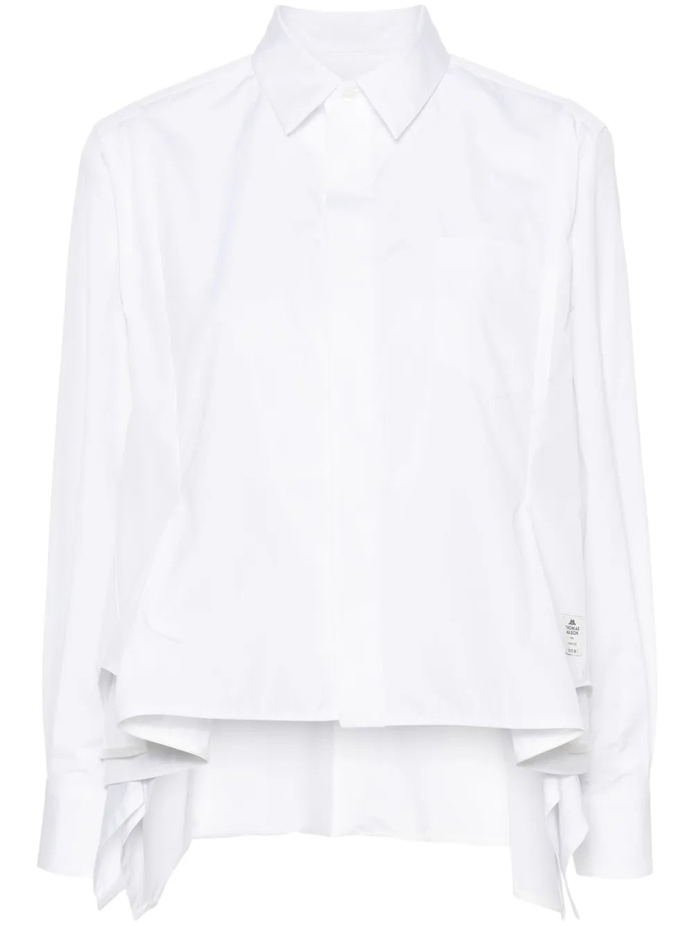 Handkerchief-Hem Cotton Shirt