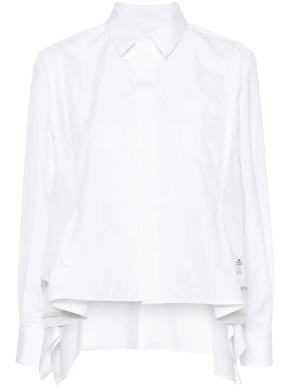 Handkerchief-Hem Cotton Shirt
