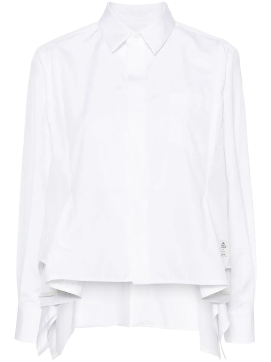 Handkerchief-Hem Cotton Shirt