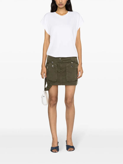 Mid-Rise Twill Miniskirt