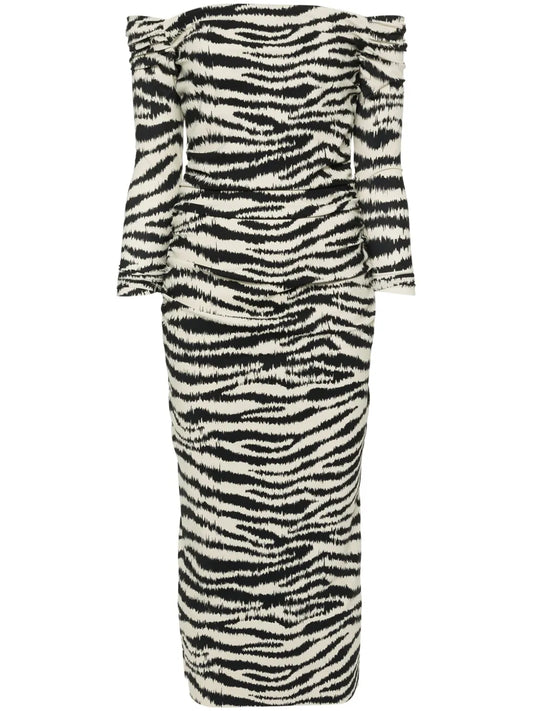 Zebra-Print Jersey Dress