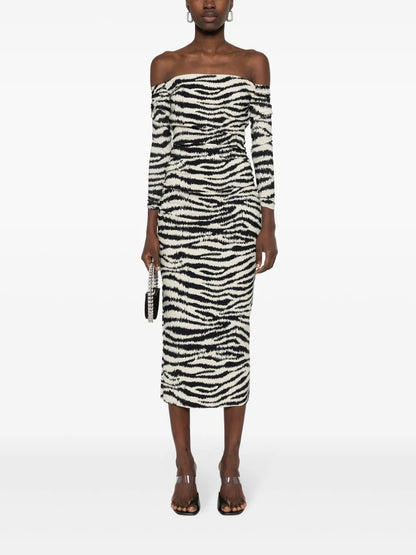 Zebra-Print Jersey Dress