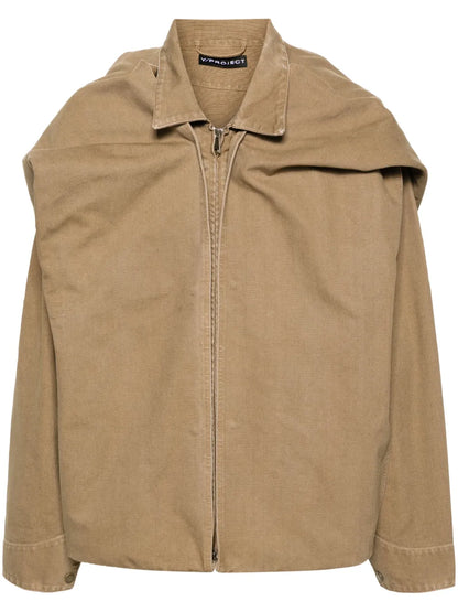 Detachable-Panel Hooded Jacket
