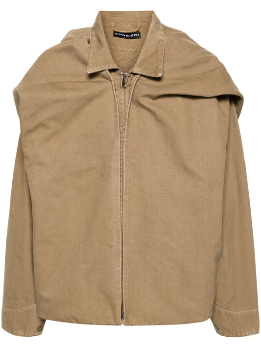 Detachable-Panel Hooded Jacket