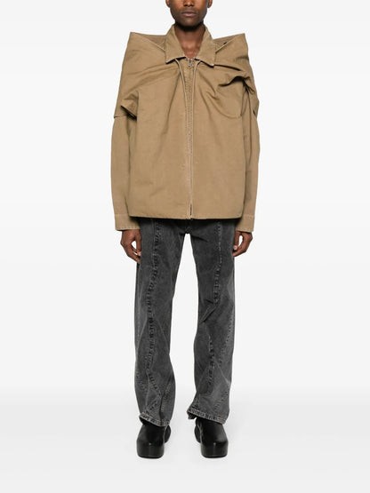 Detachable-Panel Hooded Jacket