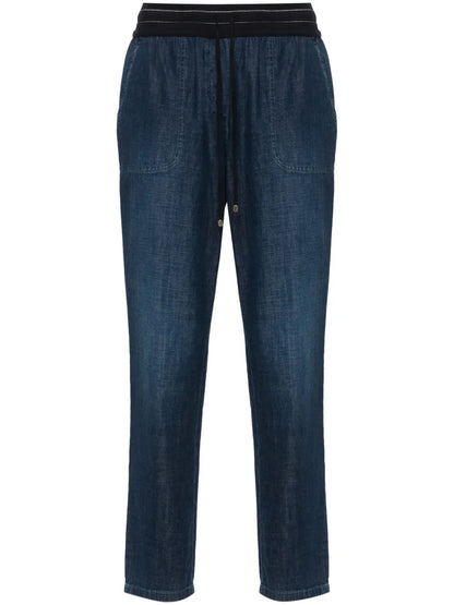 Drawstring Tapered Jeans