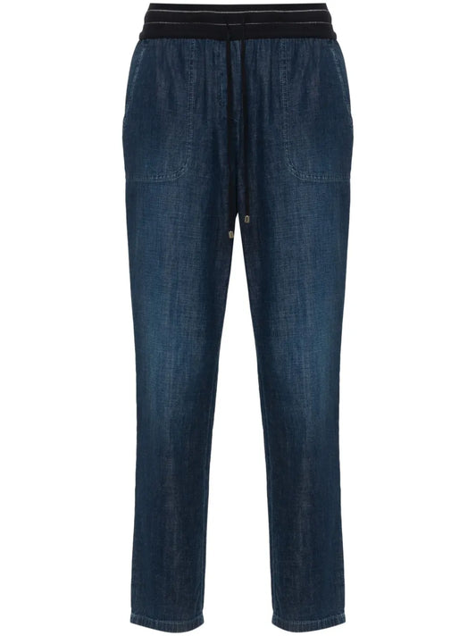 Drawstring Tapered Jeans