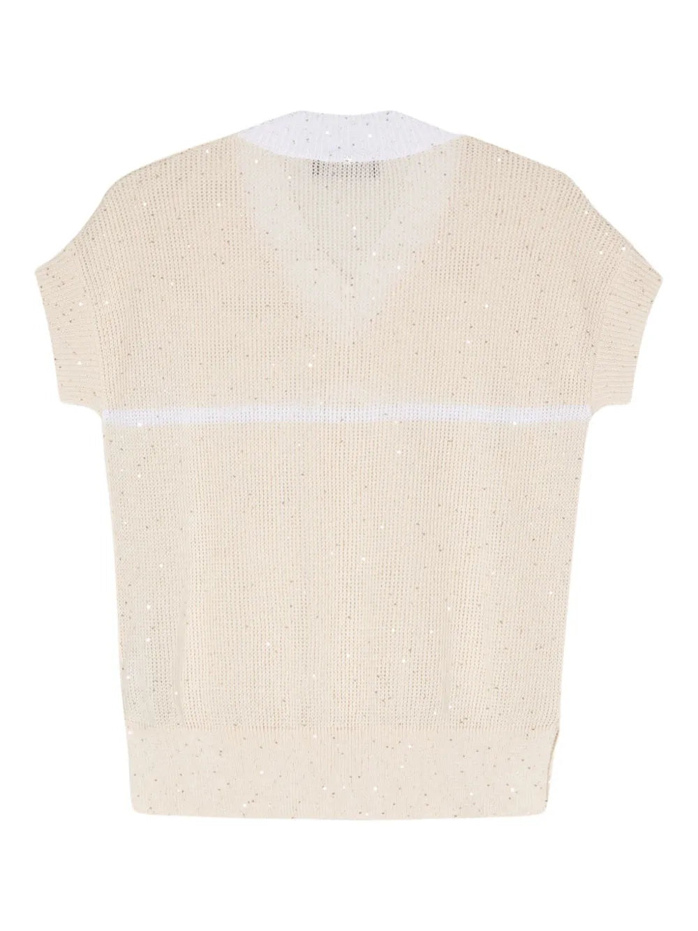 Sequin-Embellished Knitted T-Shirt