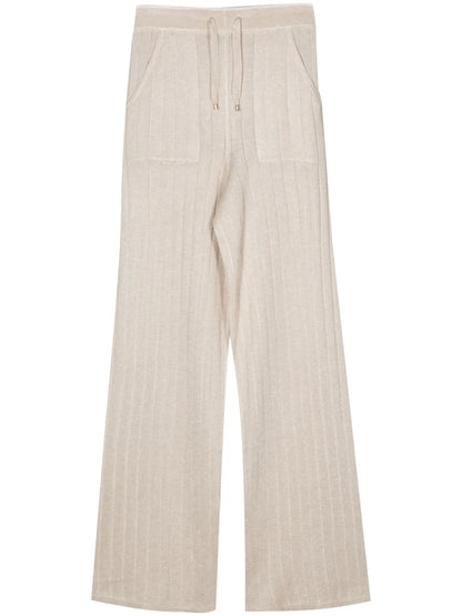 Wide-Ribbed Knitted Trousers