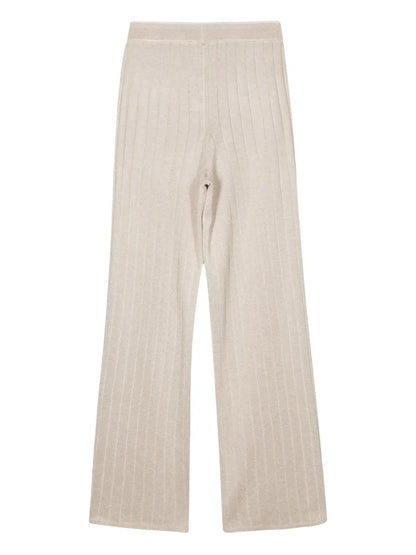 Wide-Ribbed Knitted Trousers