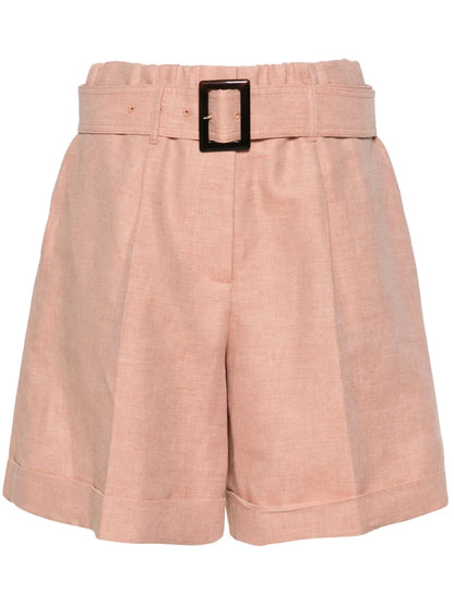 Belted Pleated Shorts