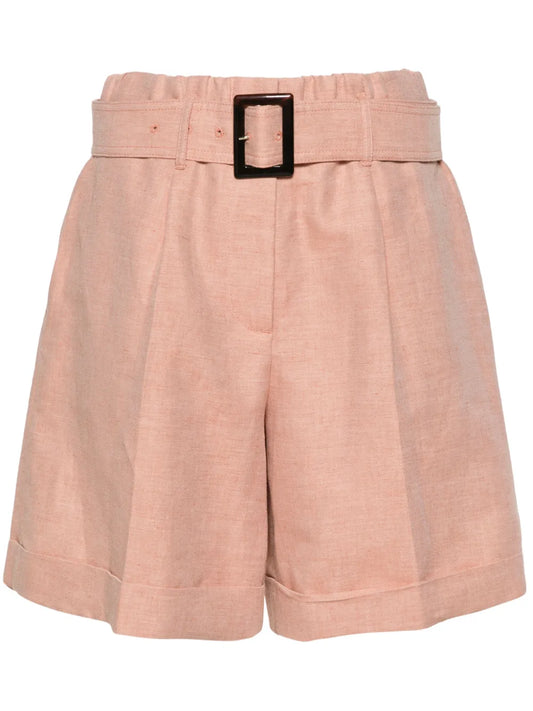 Belted Pleated Shorts