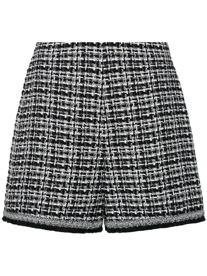 High-Waist Tweed Shorts