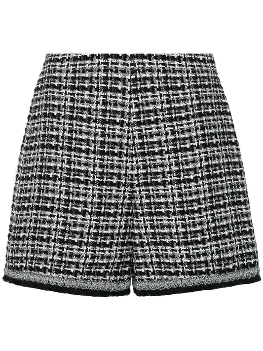 High-Waist Tweed Shorts