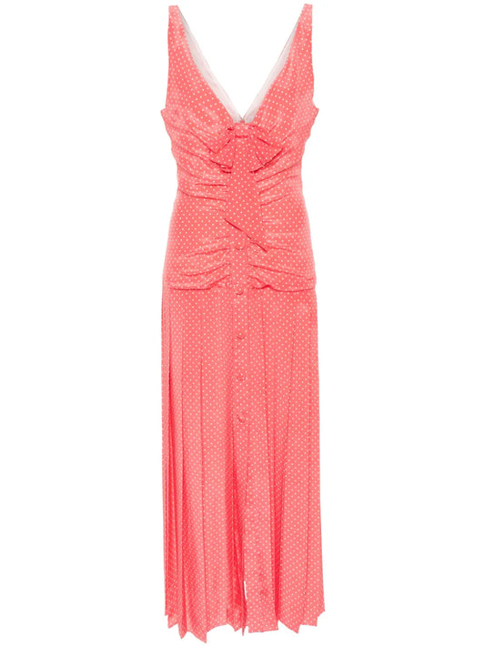 Polka Dot Silk Midi Dress