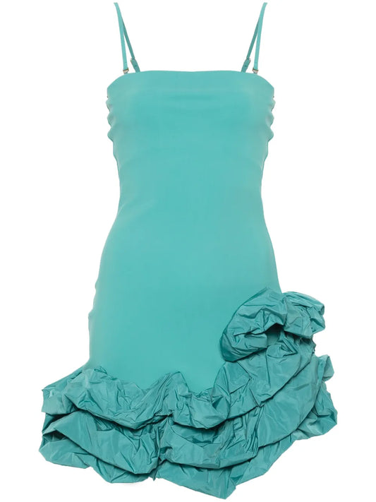 Ruffle-Detail Jersey Mini Dress