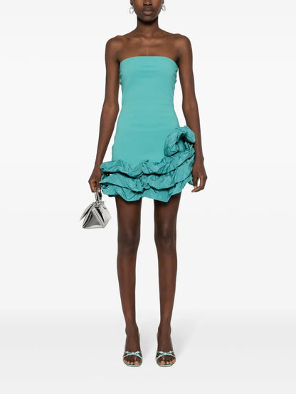 Ruffle-Detail Jersey Mini Dress