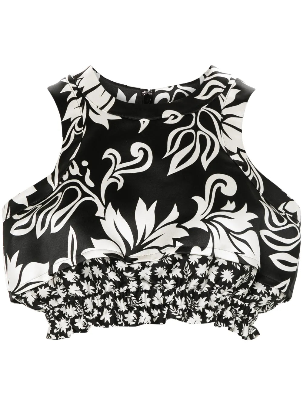 Floral-Print Cropped Top
