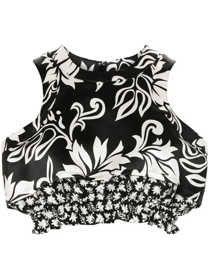Floral-Print Cropped Top