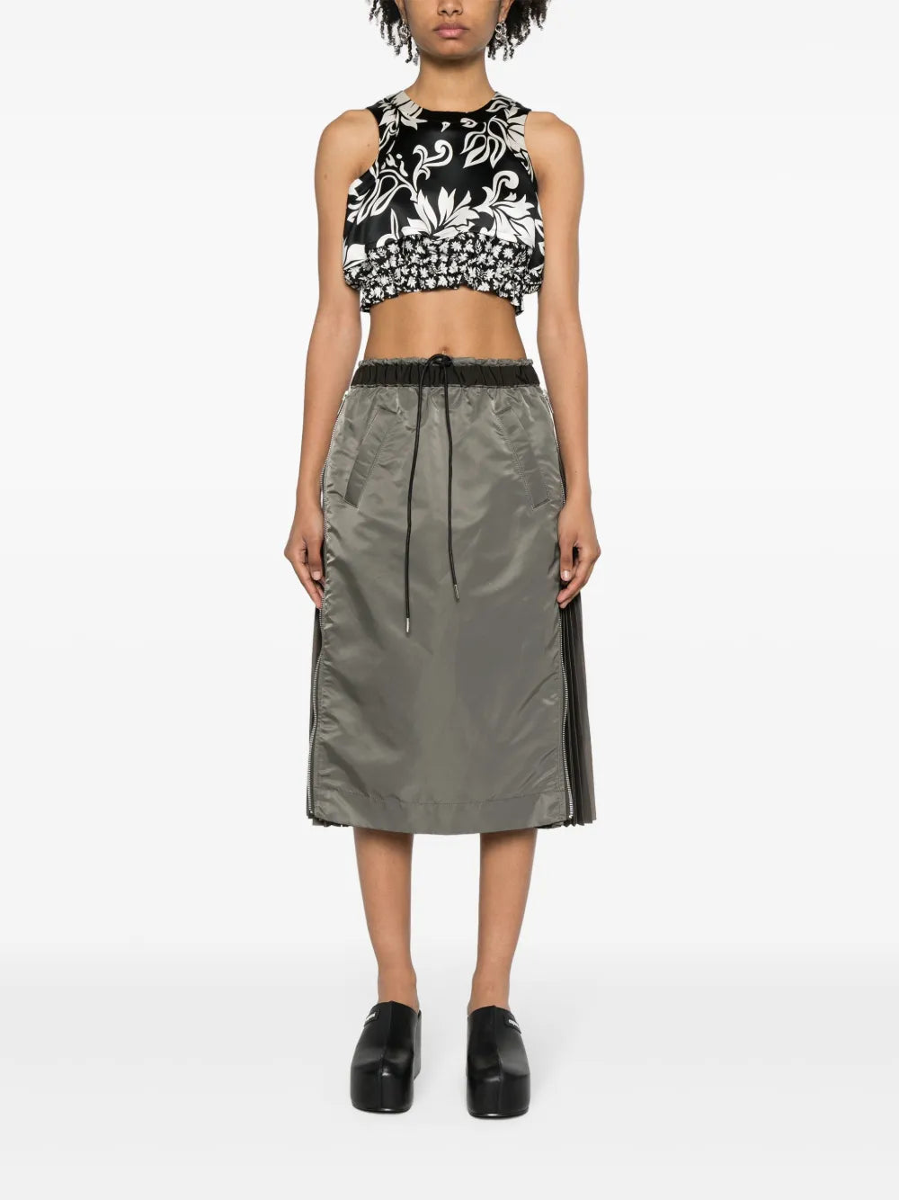 Floral-Print Cropped Top