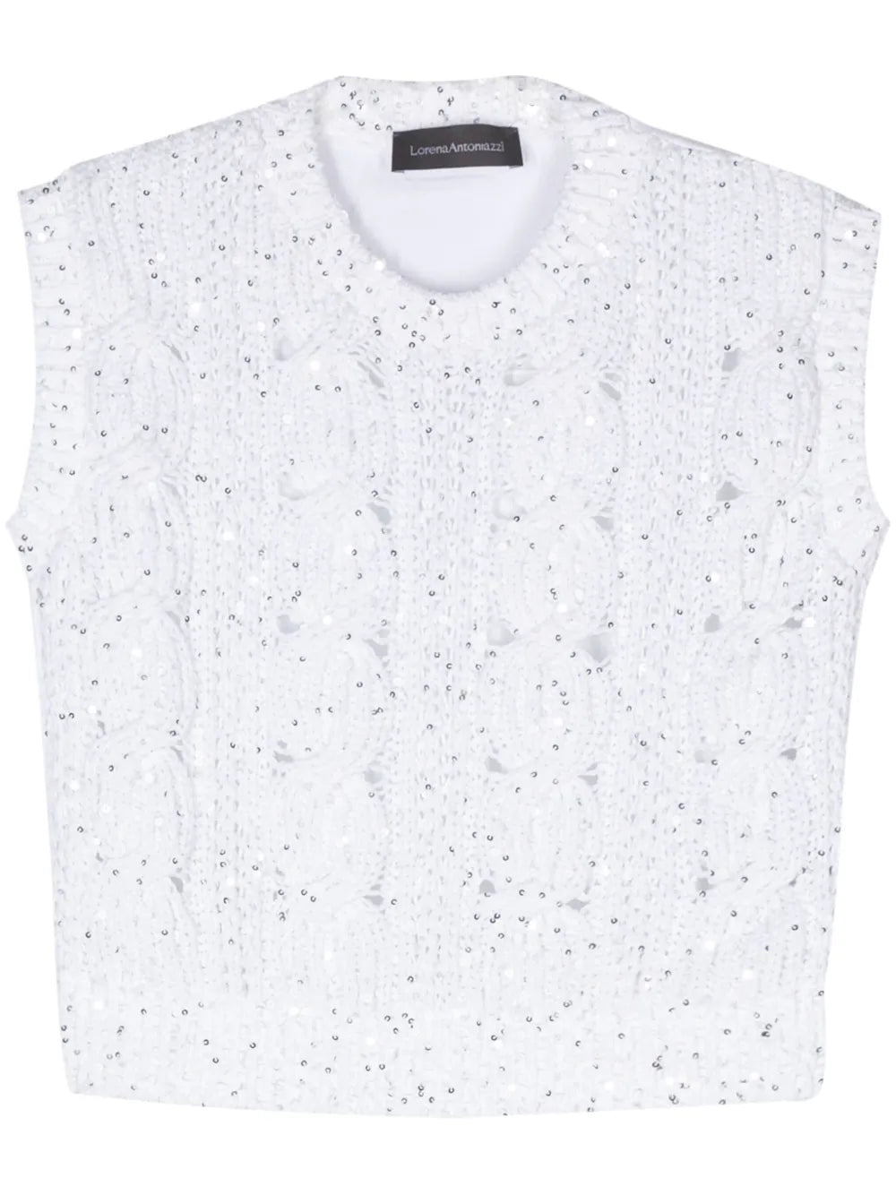 Sequin-Embellished Knitted Tank Top