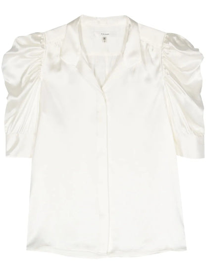 Ruched-Detail Silk Shirt