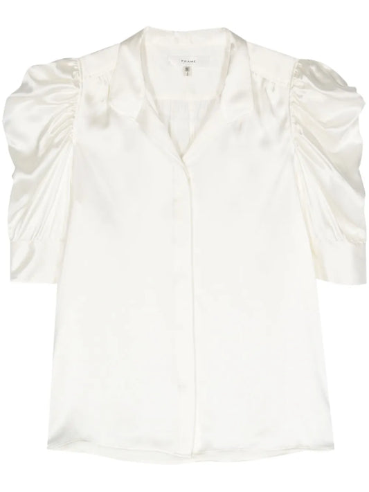 Ruched-Detail Silk Shirt