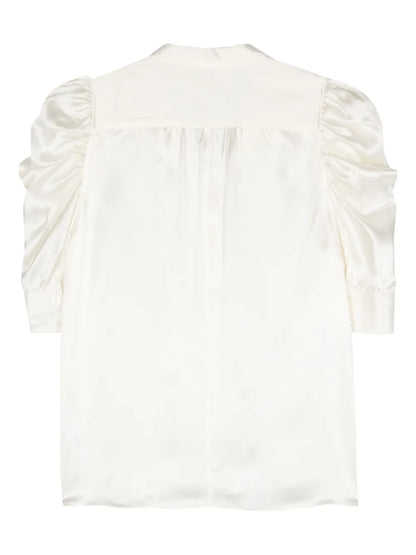 Ruched-Detail Silk Shirt