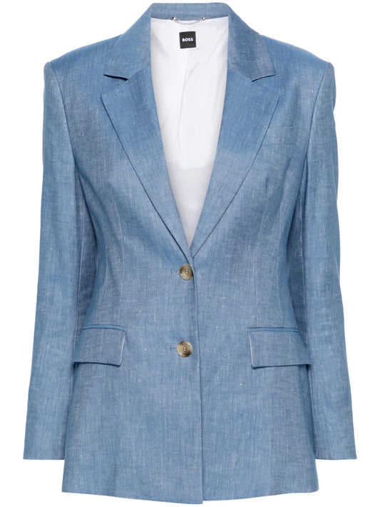 Single-Breasted Twill Blazer