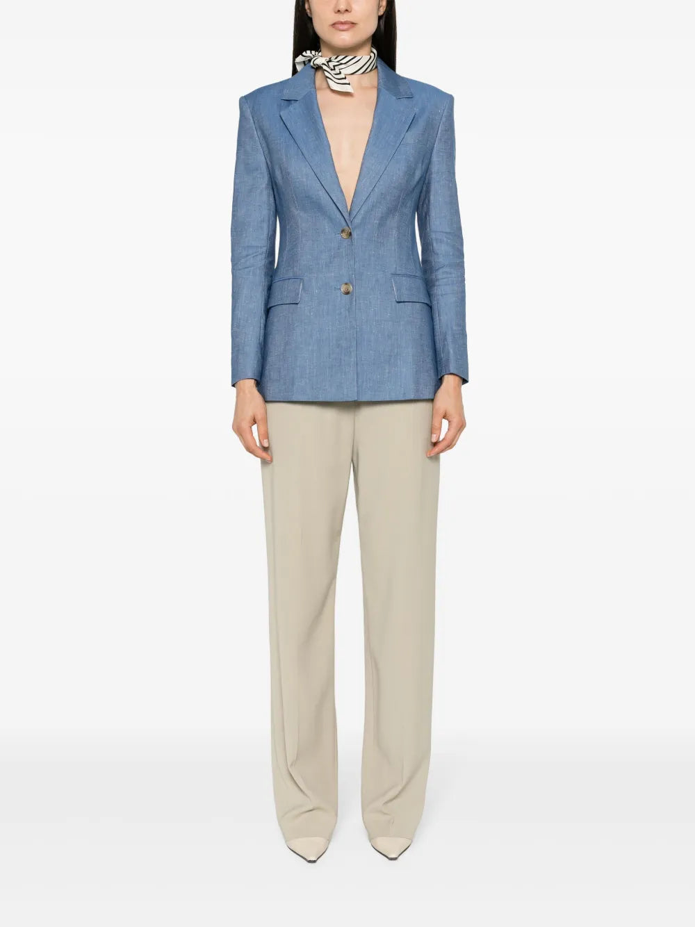 Single-Breasted Twill Blazer