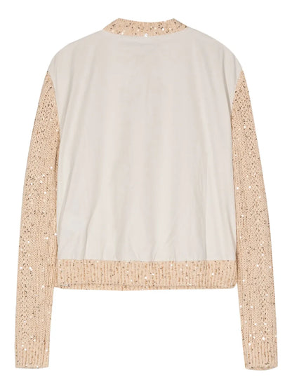 Sequin-Embellished Cable-Knit Jumper